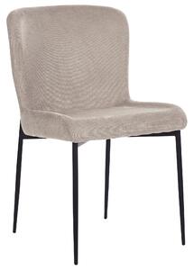 Uppsättning med 2 stolar Taupe Beige Polyester Stickad Textur Metallben Beliani