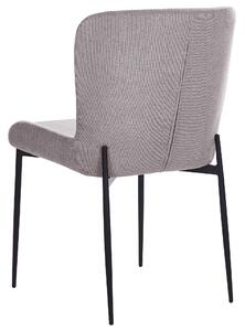Uppsättning med 2 stolar Mörkgrå Polyester Stickad Textur Metallben Beliani