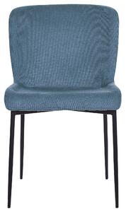 Uppsättning med 2 stolar Blå Denimfärg Polyester Stickad Textur Metallben Beliani