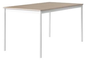 Muuto - Base Table, 140x80, Top: Oak veneer, Plywood edges, Frame: White - Matbord - Mika Tolvanen - Träfärgad,Vit - Metall/Trä