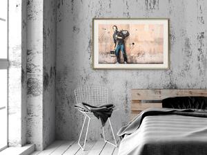 Inramad Poster / Tavla - Banksy: The Son of a Migrant from Syria - 45x30 Svart ram