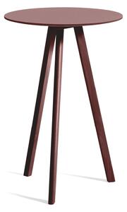 HAY - CPH20 2.0 High Table Bordeaux Lacquered Oak Frame Ø70 X H105 Burgundy Linoleum Top Bordeaux Lacquered Edge - Barbord - Ronan & Erwan Bouroullec - Röd - Trä