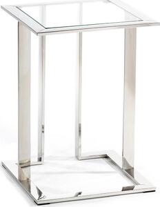 Side table SAWA 40x40 cm krom/clear