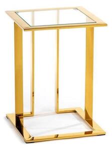 Side table SAWA 40x40 cm gyllene/clear