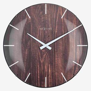 NeXtime - Väggklocka Edge Wood Dome Ø35 cm - Brun - Väggklockor & bordsur - Från Homeroom