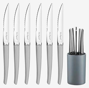 Lou Laguiole - Grillknivar Jet i knivblock 6-Pack - Krom - Bestick - Från Homeroom