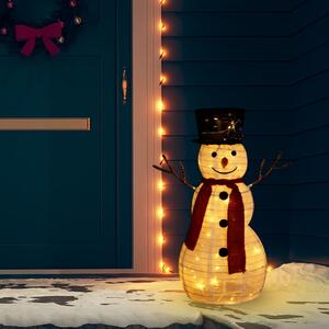 Dekorativ snögubbe med LED lyxigt tyg 60 cm