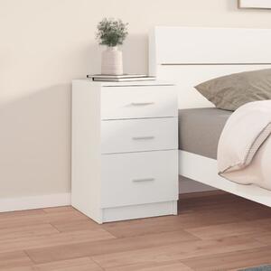 Sängbord vit 40x40x63 cm konstruerat trä