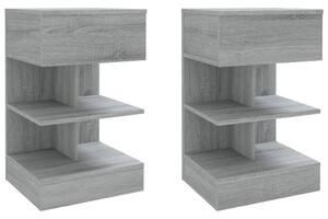 Sängbord 2 st grå sonoma 40x35x65 cm konstruerat trä