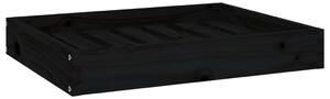 Hundbädd svart 61,5x49x9 cm massiv furu