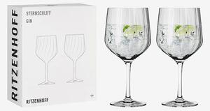 Ritzenhoff - Gin & Tonicglas på fot Sternschliff 2-pack - Transparent - Drinkglas & shotglas - Från Homeroom