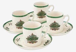 Spode - Set med 4 espressokoppar med fat Christmas Tree - Vit - Koppar & muggar - Från Homeroom