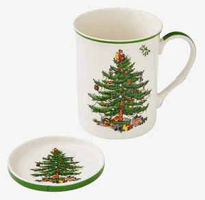 Spode - Set med mugg och underlägg Christmas Tree 34 cl - Vit - Koppar & muggar - Från Homeroom