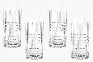 Nachtmann - Longdrinkglas med sugrör Tastes Good 44,5 cl, set i 5 delar - Transparent - Drinkglas & shotglas - Från Homeroom