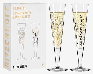 Ritzenhoff - Champagneglas Goldnacht 2-pack - Transparent - Vinglas - Från Homeroom