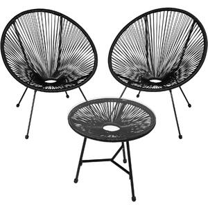 TecTake GmbH 404410 2-set loungestol santana med bord - svart