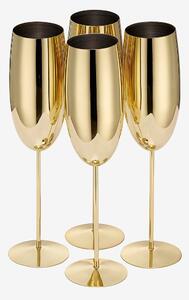 Oak & Steel - Champagneglas 4-pack - Guld - Vinglas - Från Homeroom