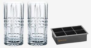 Nachtmann - Longdrink & Set med isbitar Square - Transparent - Drinkglas & shotglas - Från Homeroom