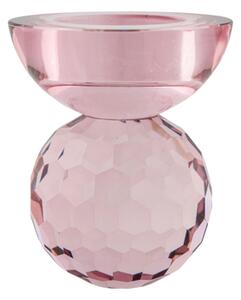 Ljushållare Burano. Ljushållare i rosa glas