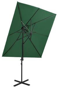 Frihängande parasoll med ventilation grön 250x250 cm
