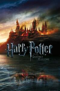Poster, Affisch Harry Potter - Brinnande Hogwarts
