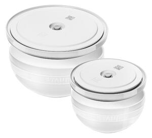 ZWILLING Set med skålar och vakuumlock, 18 cm/24 cm/4 delar, vit, keramik