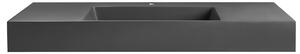 Tvättställ Väggmonterat Mattsvart Mineralmarmor Rektangulärt 120 x 48 cm Badrum Beliani