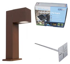 Industriell stående utomhuslampa rostbrun 30 cm IP44 - Baleno
