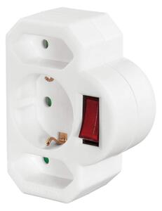 HAMA Socket Adapter 3-vägs med Switch White