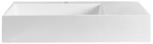 Tvättställ Väggmonterat Mattvit Mineralmarmor Rektangulärt 75 x 43 cm Badrum Beliani