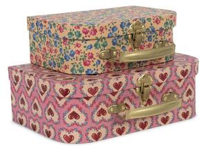 Konges Sløjd - 2 Pack Suitcase - Förvaringslåda för barn - PINK - Onesize