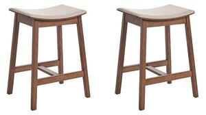 Barstol Dixon set om 2 Beige-Mörkt Trä - Beige-Mörkt Trä