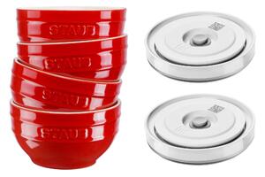 ZWILLING Fresh & Save BOWLS Skålset med vakuumlock/6 delar, 12 cm/Körsbärsrött
