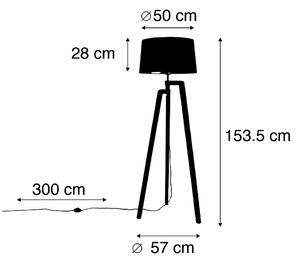 Smart golvlampa stativ med skärm svart med guld 50 cm inkl Wif A60 - Puros