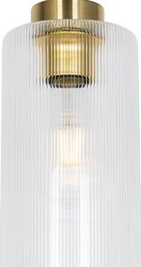 Art Deco hänglampa guld med glas 4-ljus - Laura