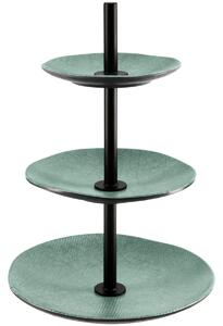 VEGA Våningsfat Tuska 3 nivåer; 26x41.1 cm (ØxH); Grön/Grå/Svart; Rund