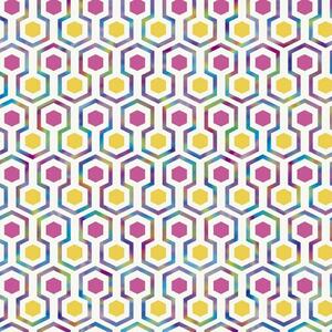 Noordwand Tapet Good Vibes Hexagon Pattern rosa och gul