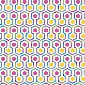 Noordwand Good Vibes Tapet Hexagon Pattern rosa och gul