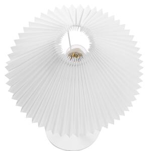 Bordslampa Vit metallbas Syntetisk plisserad skärm Modern minimalistisk design Vardagsrum Sovrum Beliani