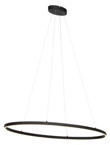 Design hänglampa svart oval inkl LED 3-stegs dimbar - Ovallo