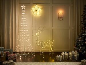Set med 3 utomhus LED-dekorationer silvermetall 25 x 25 x 25 cm julklappar säsongsbetonade tillbehör trädgård heminredning med ljus Beliani