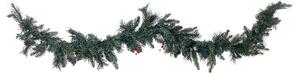 Julgirlang Grön Syntetmaterial 180 cm Förbelyst med LED-lampor Juldekor Vinter Jul Grönska Beliani