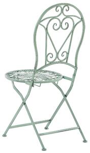 Trädgårdsstol 2 st Grön Metall Vintage Eleganta Stolar Beliani