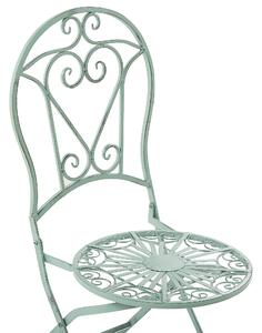 Trädgårdsstol 2 st Grön Metall Vintage Eleganta Stolar Beliani