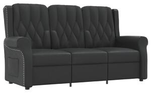 3-sits reclinerfåtölj svart glansig konstläder