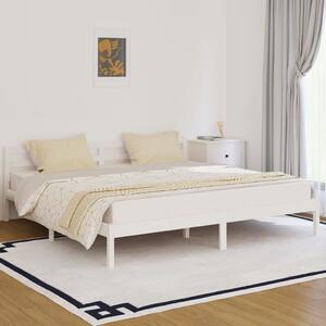 810451 Bed Frame Solid Wood Pine 200x200 cm White