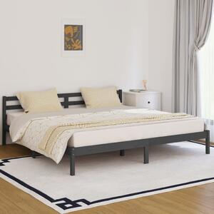 810452 Bed Frame Solid Wood Pine 200x200 cm Grey