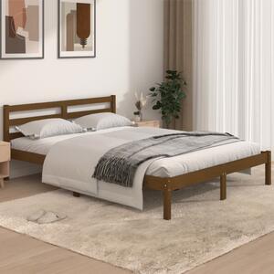 810413 Bed Frame Solid Wood Pine 140x190 cm Honey Brown