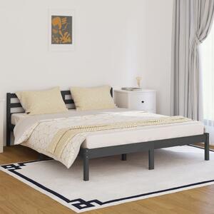 810442 Bed Frame Solid Wood Pine 160x200 cm Grey