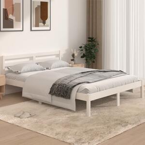 810411 Bed Frame Solid Wood Pine 140x190 cm White